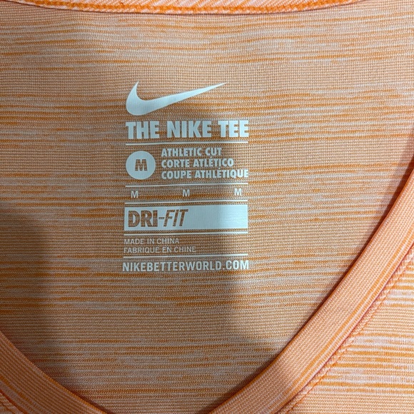 Nike Women's Light Orange V-Neck Tee - Picture 3 of 5